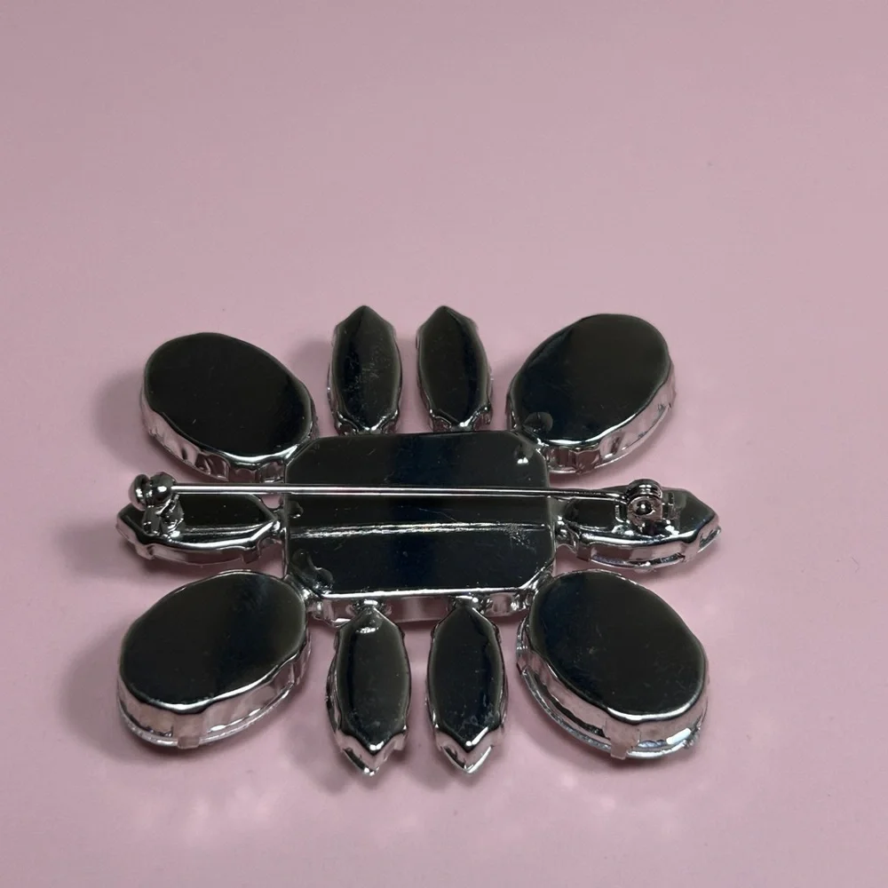 Sparkling Silver Rhinestone Brooch